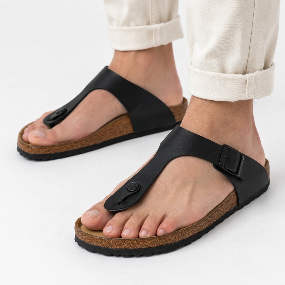 Birkenstock Gizeh BS Black Birko-Flor Thong Sandals Mens 11 EU 44 New In Box